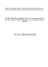 20 Bài tập thí nghiệm Hóa vô cơ - Trịnh Hồng Dương